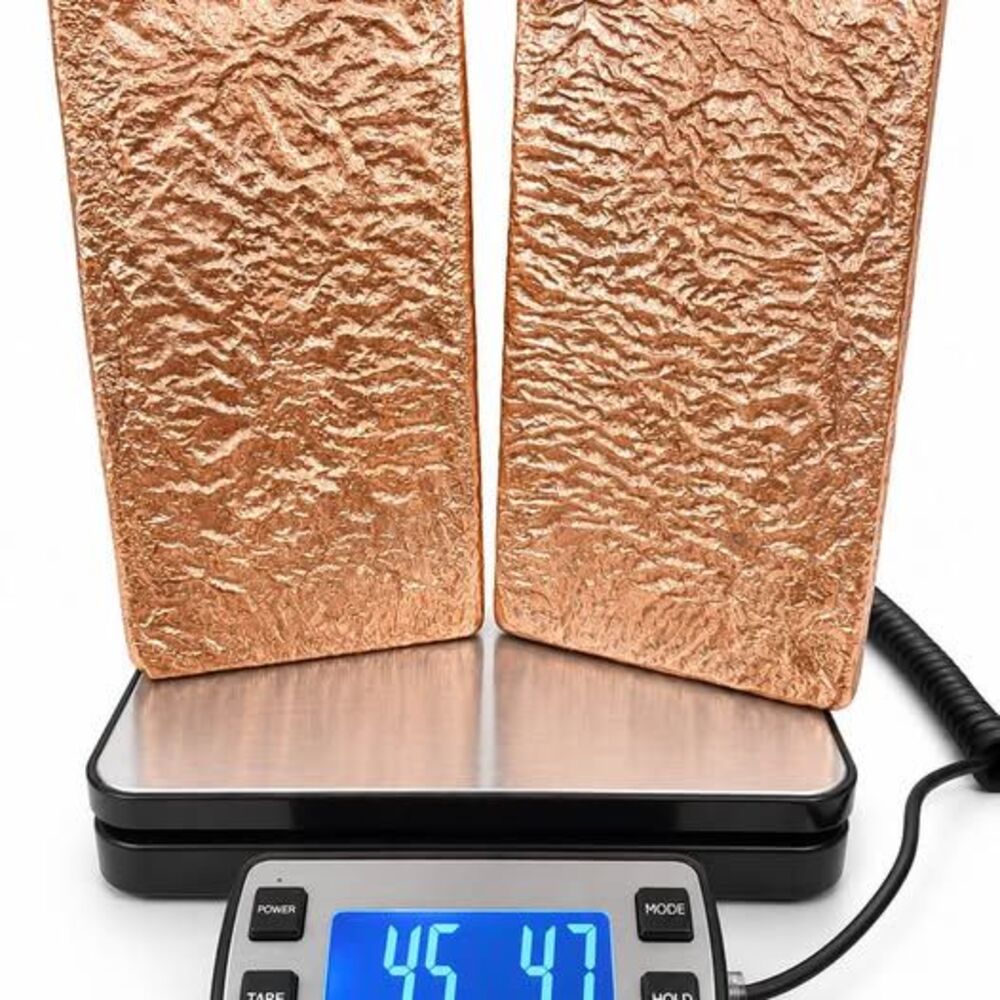 45 LB 4.7 OZ .999 Pure Copper Bars – 2 Hand Poured Bullion Ingots